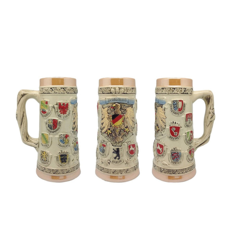 German Ceramic Stein Coat of Arms (no Lid) - ScandinavianGiftOutlet