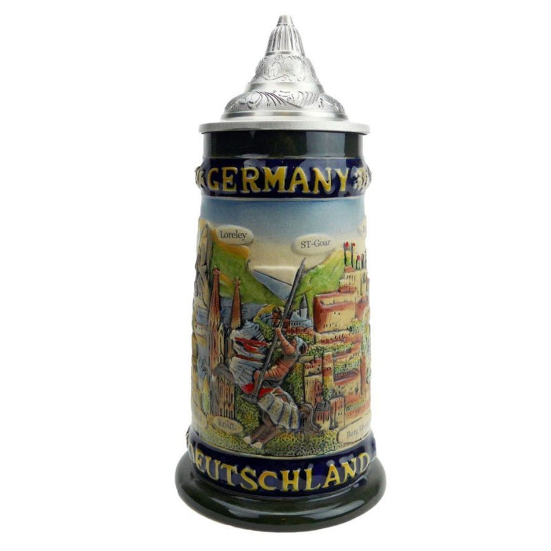 German Legends Beer Stein with Lid - ScandinavianGiftOutlet