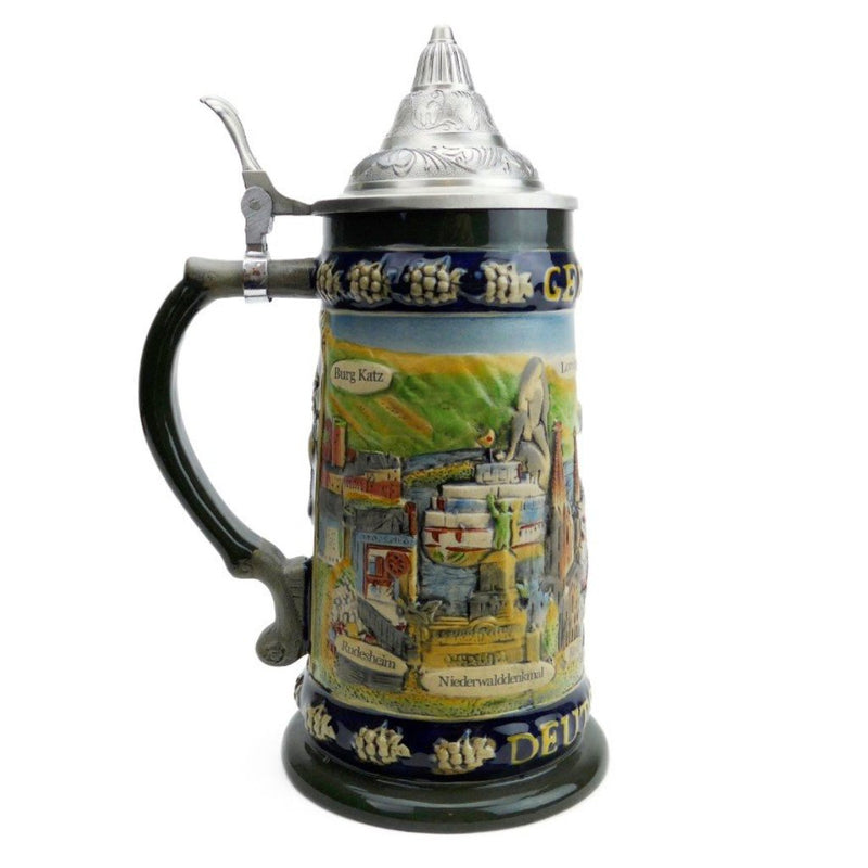 German Legends Beer Stein with Lid - ScandinavianGiftOutlet