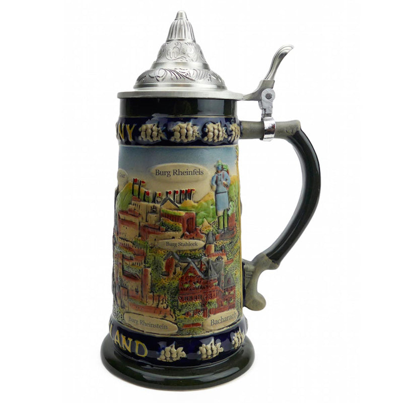 German Legends Beer Stein with Lid - ScandinavianGiftOutlet