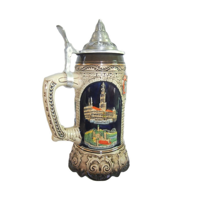 Scenic Germany Engraved Collectible Beer Stein with lid - ScandinavianGiftOutlet