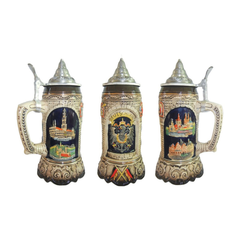 Scenic Germany Engraved Collectible Beer Stein with lid - ScandinavianGiftOutlet