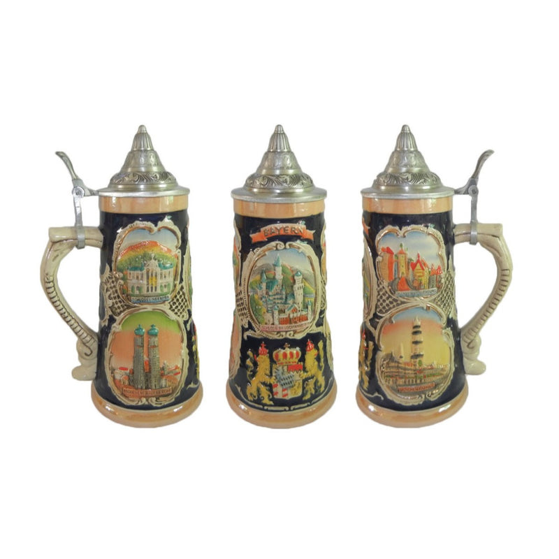 German Banner Collectible Beer Stein with Metal Lid - ScandinavianGiftOutlet