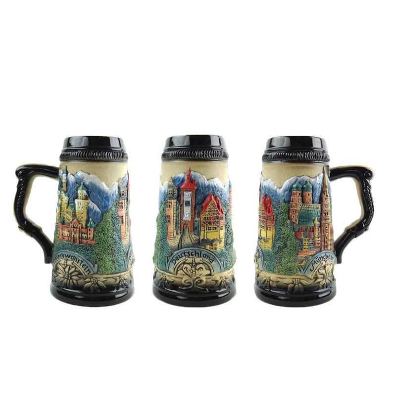 Mountain Village Beer Stein without Lid - ScandinavianGiftOutlet