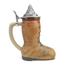 German Beer Boot Stein with lid - ScandinavianGiftOutlet