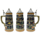 Schnitzelbank Song .9L Engraved Ceramic Lidded Beer Stein - ScandinavianGiftOutlet