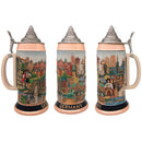 Landmarks of Germany 1 Liter Beer Stein with Etched Metal Lid - ScandinavianGiftOutlet