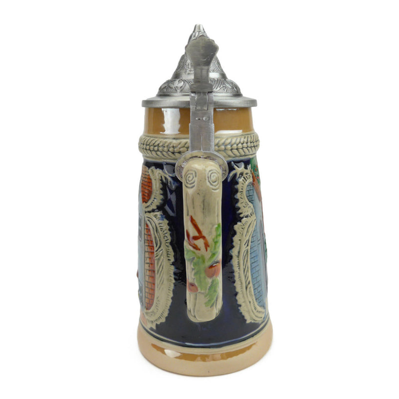 German Village Beer Stein with Lid - ScandinavianGiftOutlet