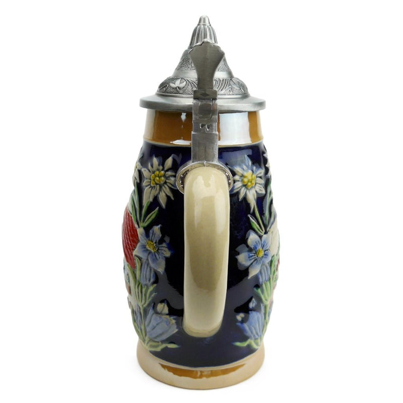 Alpine Village Engraved .75L Beer Stein with Etched Metal Lid - ScandinavianGiftOutlet