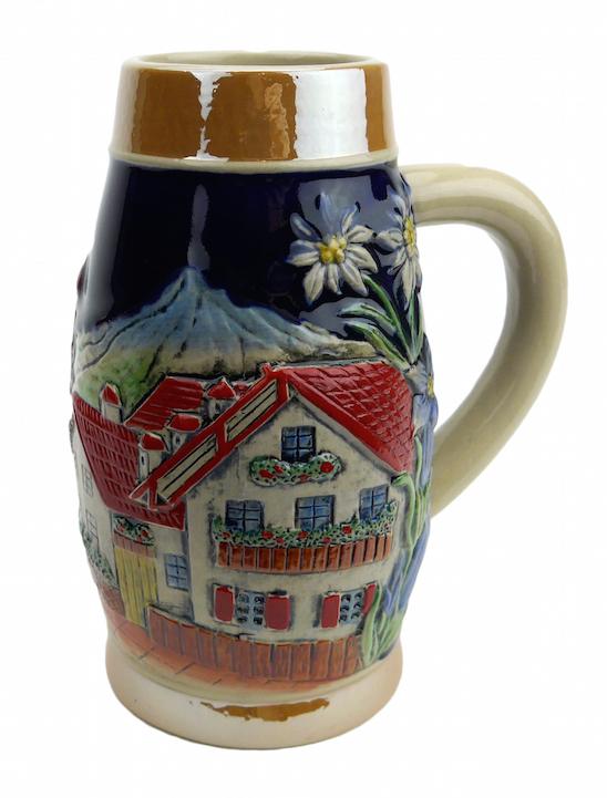 Alpine Village Engraved Ceramic .75L Beer Stein - ScandinavianGiftOutlet