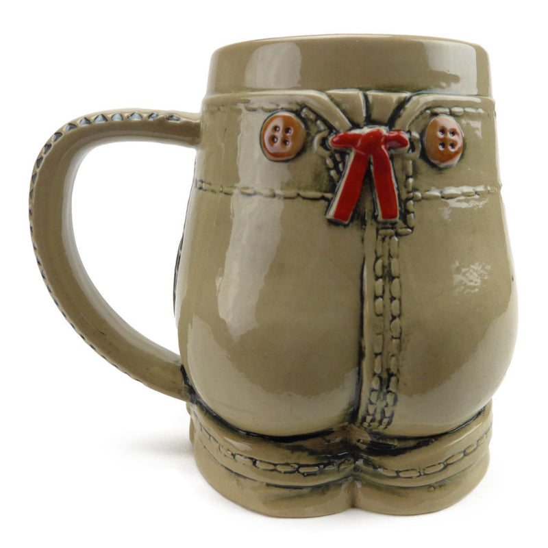 German Lederhosen Beer Stein without Lid - ScandinavianGiftOutlet