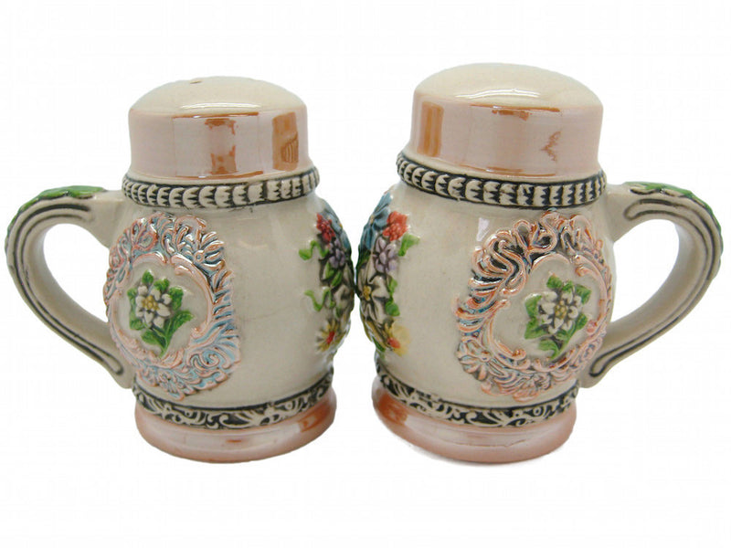 Engraved Beer Stein: Flowers Salt And Pepper Set - ScandinavianGiftOutlet