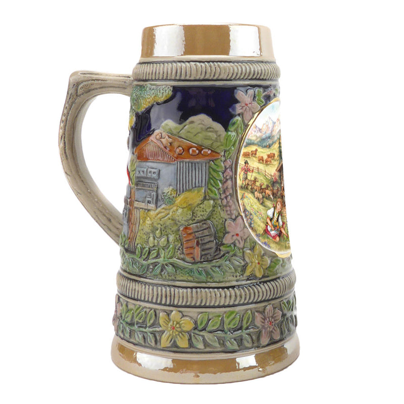 European Spring Ceramic Shot Beer Stein Collectible - ScandinavianGiftOutlet