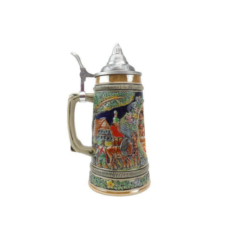 European Spring Beer Stein .5L with Embossed Metal Lid - ScandinavianGiftOutlet