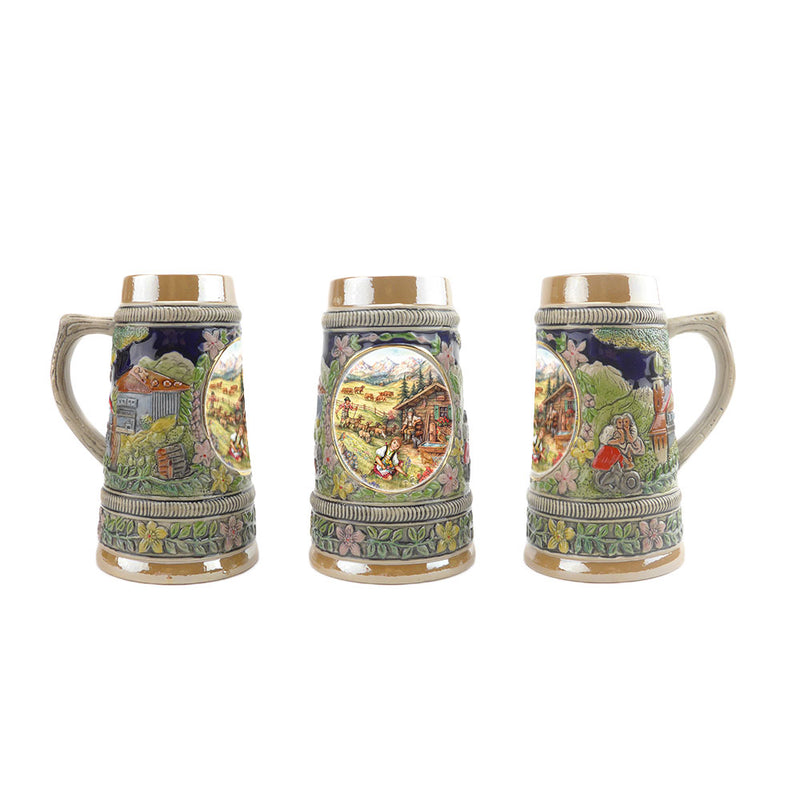 European Spring Ceramic Shot Beer Stein Collectible - ScandinavianGiftOutlet