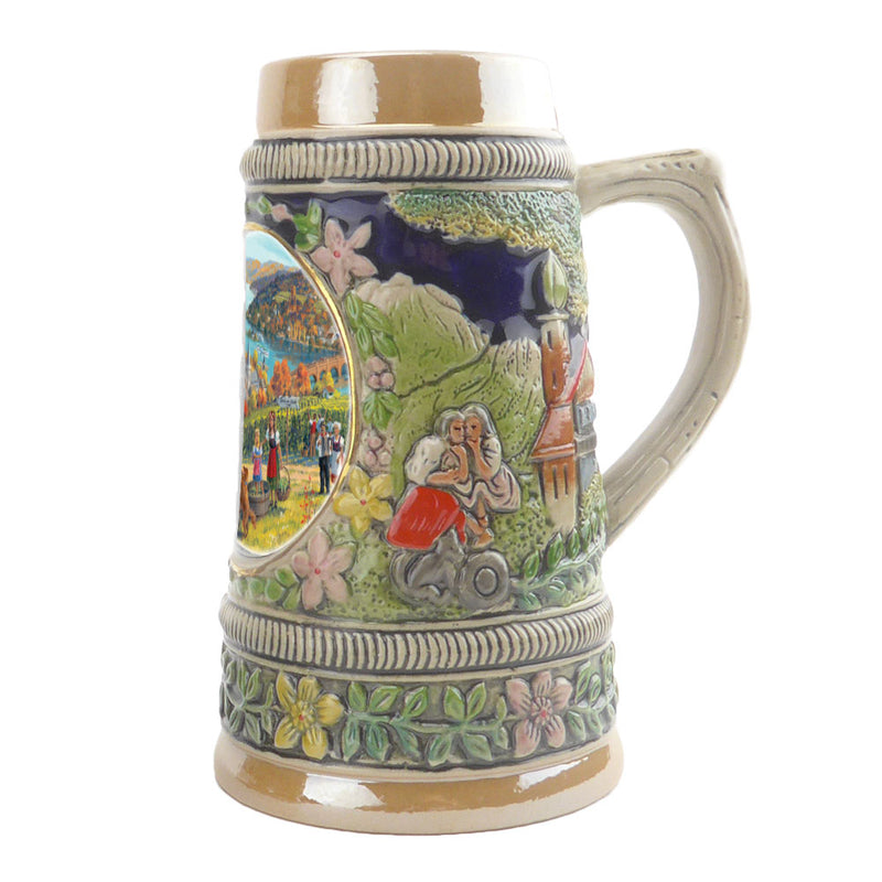 European Fall Ceramic Shot Beer Stein Collectible - ScandinavianGiftOutlet