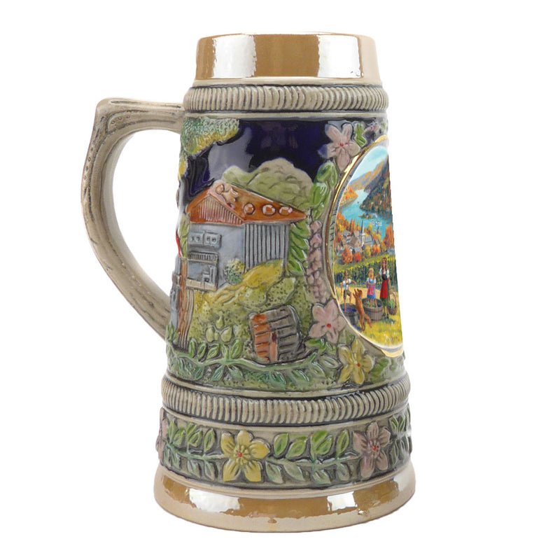 European Fall Ceramic Shot Beer Stein Collectible - ScandinavianGiftOutlet