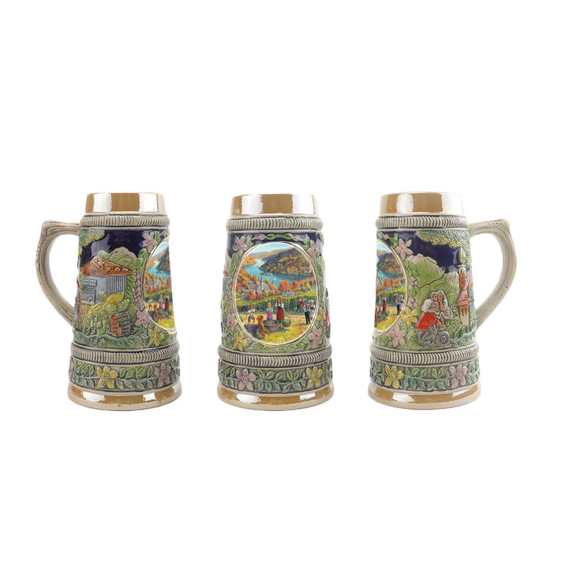 European Fall Ceramic Shot Beer Stein Collectible - ScandinavianGiftOutlet