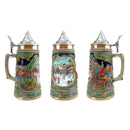 European Winter Beer Stein .5L with Embossed Metal Lid - ScandinavianGiftOutlet