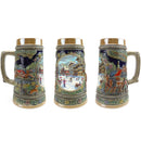 European Winter .5 Liter Embossed Ceramic Beer Stein - ScandinavianGiftOutlet