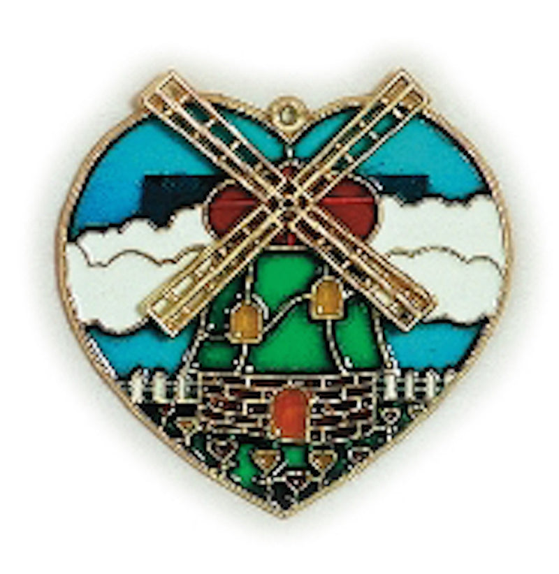 Windmill Design Blue Heart Shaped Sun catcher - ScandinavianGiftOutlet