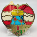 Red Heart Shaped Sun catcher with Windmill Design - ScandinavianGiftOutlet