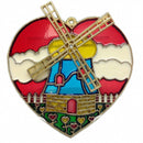 Red Heart Shaped Sun catcher with Windmill Design - ScandinavianGiftOutlet