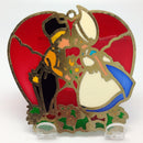 Red Heart Shaped Sun catcher with Kissing Couple - ScandinavianGiftOutlet