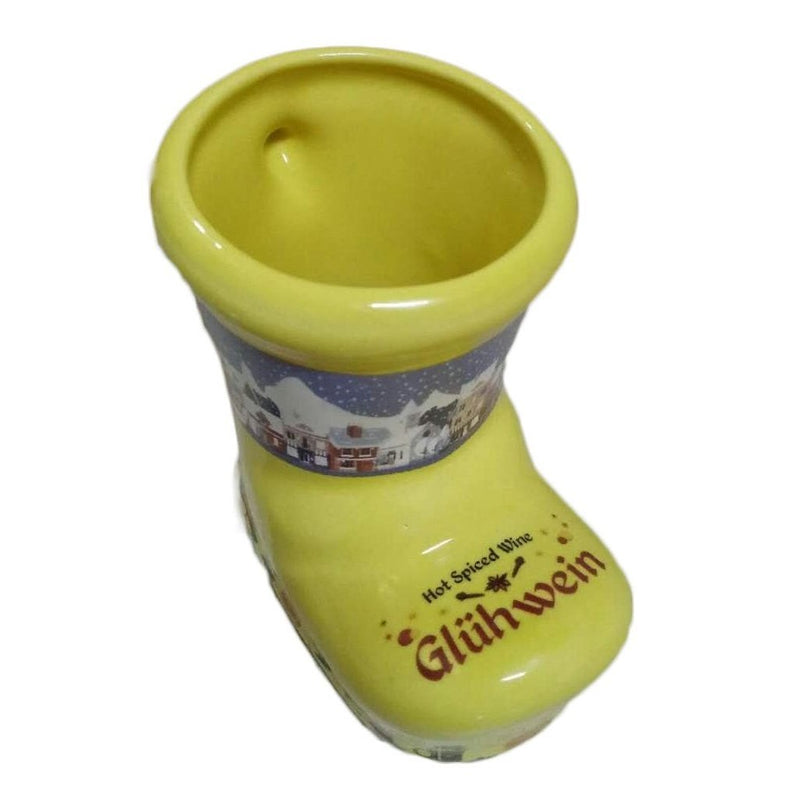 Ceramic Yellow German Gluhwein Boot Mug - ScandinavianGiftOutlet