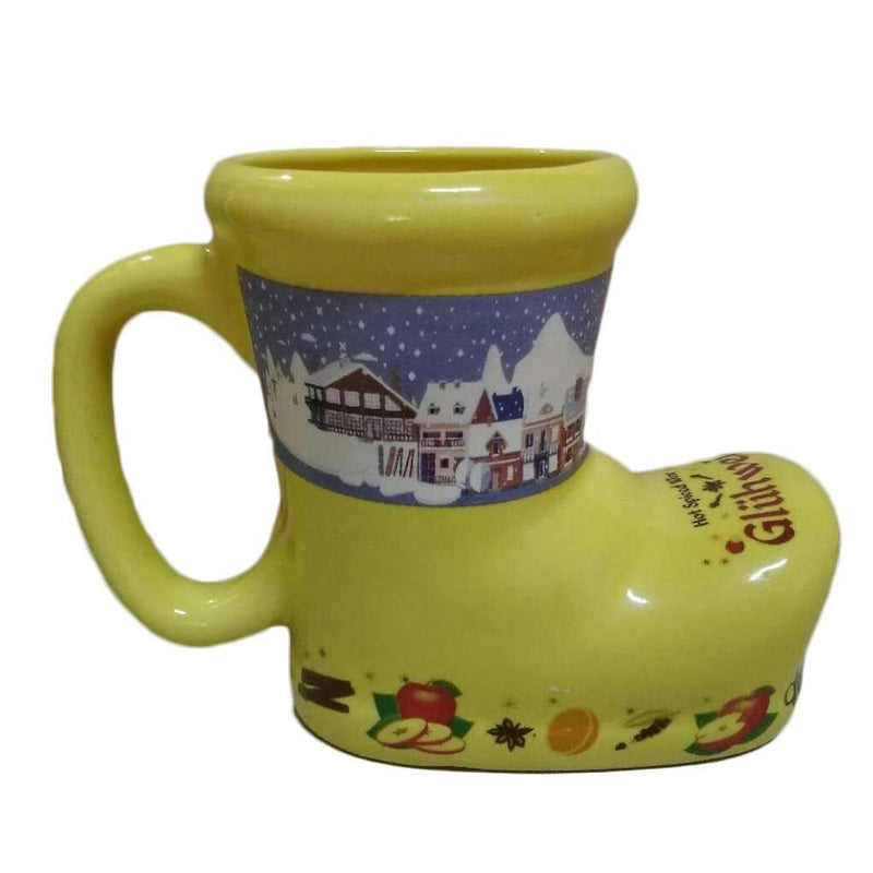 Ceramic Yellow German Gluhwein Boot Mug - ScandinavianGiftOutlet