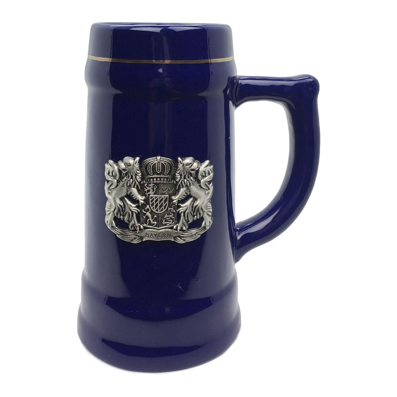 .75L Ceramic Beer Stein Bayern Coat of Arms Medallion - ScandinavianGiftOutlet