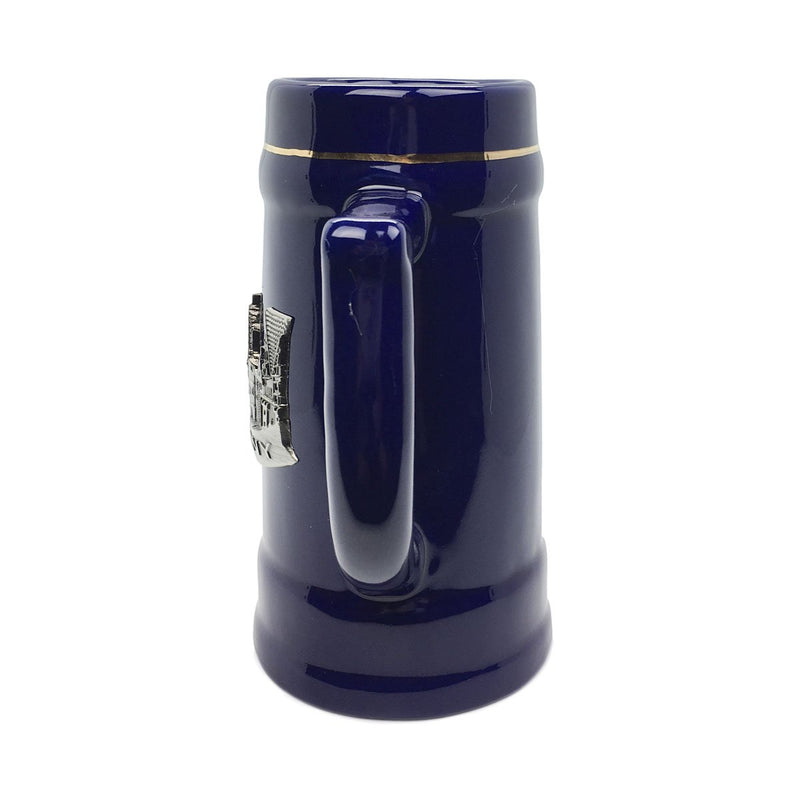 Ceramic .75L Stein with German Village Scene Metal Medallion - ScandinavianGiftOutlet