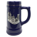 Ceramic .75L Stein with German Village Scene Metal Medallion - ScandinavianGiftOutlet