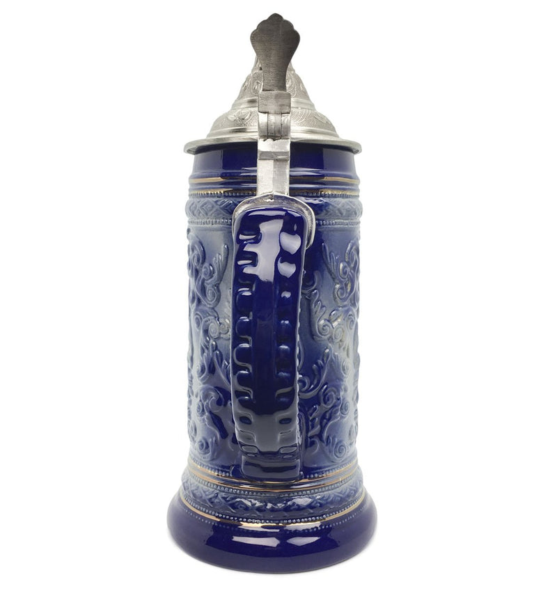 .75L Eagle Metal Medallion Engraved Beer Stein with Metal Lid - ScandinavianGiftOutlet