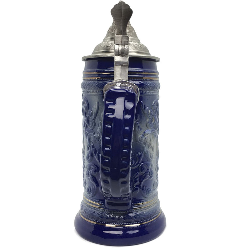 German Village Medallion .75L Engraved Stein Mug with Lid - ScandinavianGiftOutlet