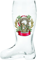 Glass Beer Boot: Harvest Crest Design - ScandinavianGiftOutlet