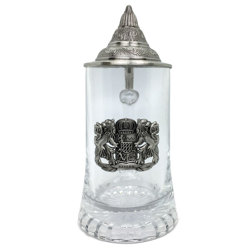 Lidded .5L Engraved Cool Beer Mug with Bayern Metal Medallion - ScandinavianGiftOutlet