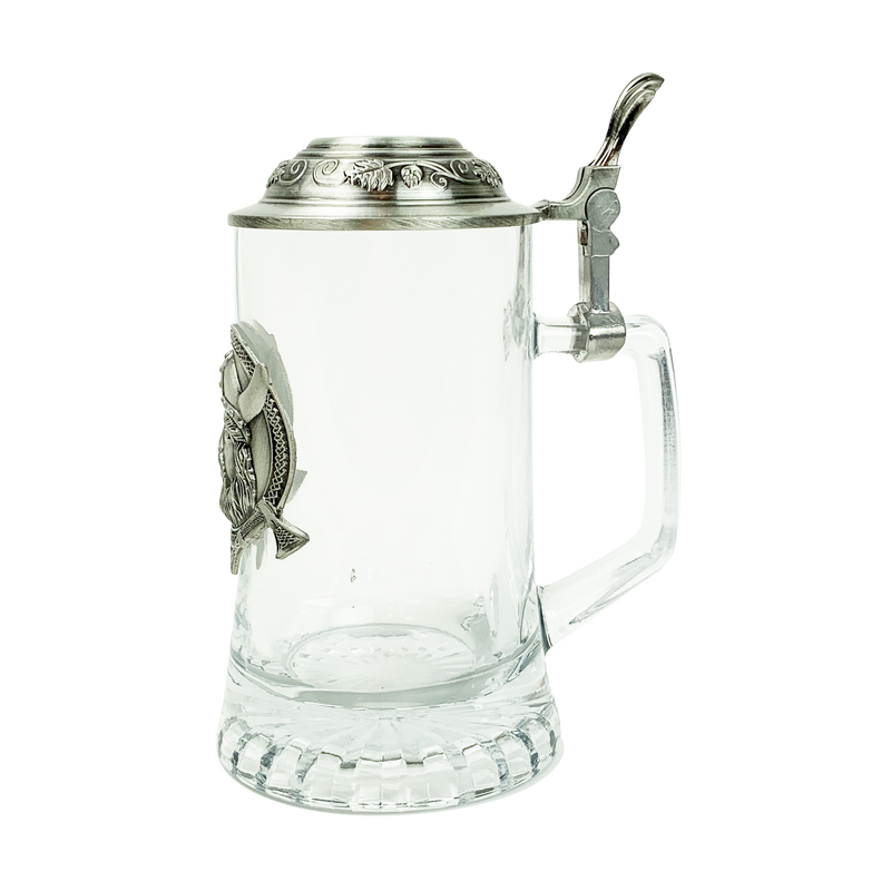.5L Glass Lidded Mug Viking Medallion Glass - ScandinavianGiftOutlet