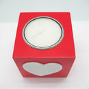 Scandinavian Square Heart Candle Votive Red - ScandinavianGiftOutlet