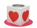 Scandinavian Gift Idea Square Heart Candle Votive White - ScandinavianGiftOutlet