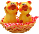 Animal Salt and Pepper Shakers Pigs Basket - ScandinavianGiftOutlet
