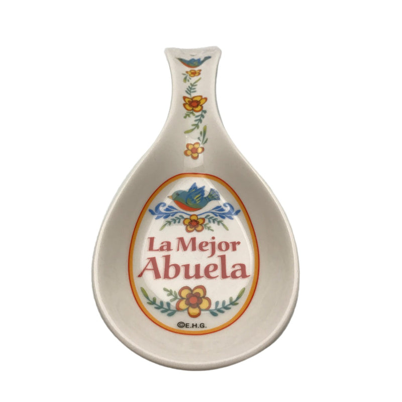 "La Mejor Abuela" Porcelain Spoon Rest - ScandinavianGiftOutlet