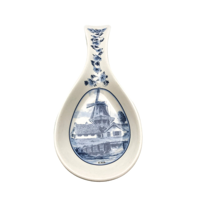 Delft Blue Windmill Ceramic Spoon Rest - ScandinavianGiftOutlet