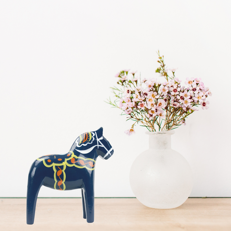 Blue Swedish Dala Horse