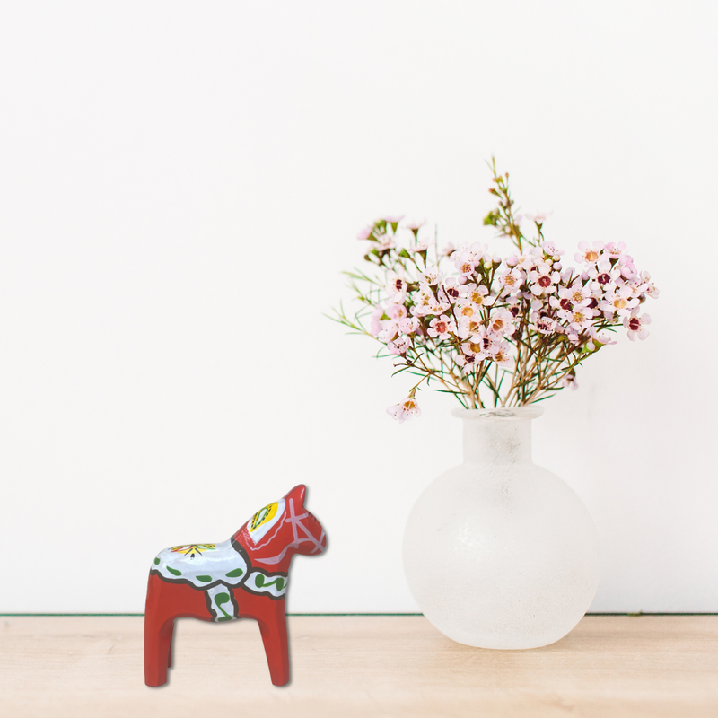 Large Red Swedish Dala Horse Wood Figurine