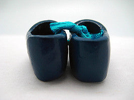 Wooden Shoe Party Favor Blue Clogs w/ Flower Design - ScandinavianGiftOutlet