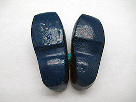Wooden Shoe Party Favor Blue Clogs w/ Flower Design - ScandinavianGiftOutlet