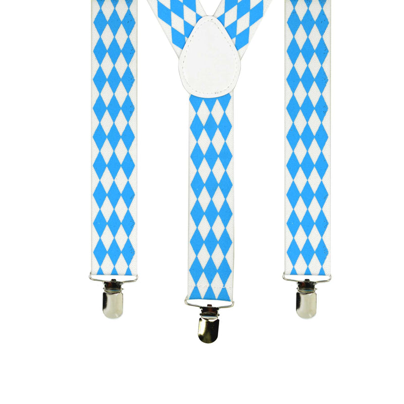 Bavarian Themed Check German Oktoberfest Costume Suspenders - ScandinavianGiftOutlet