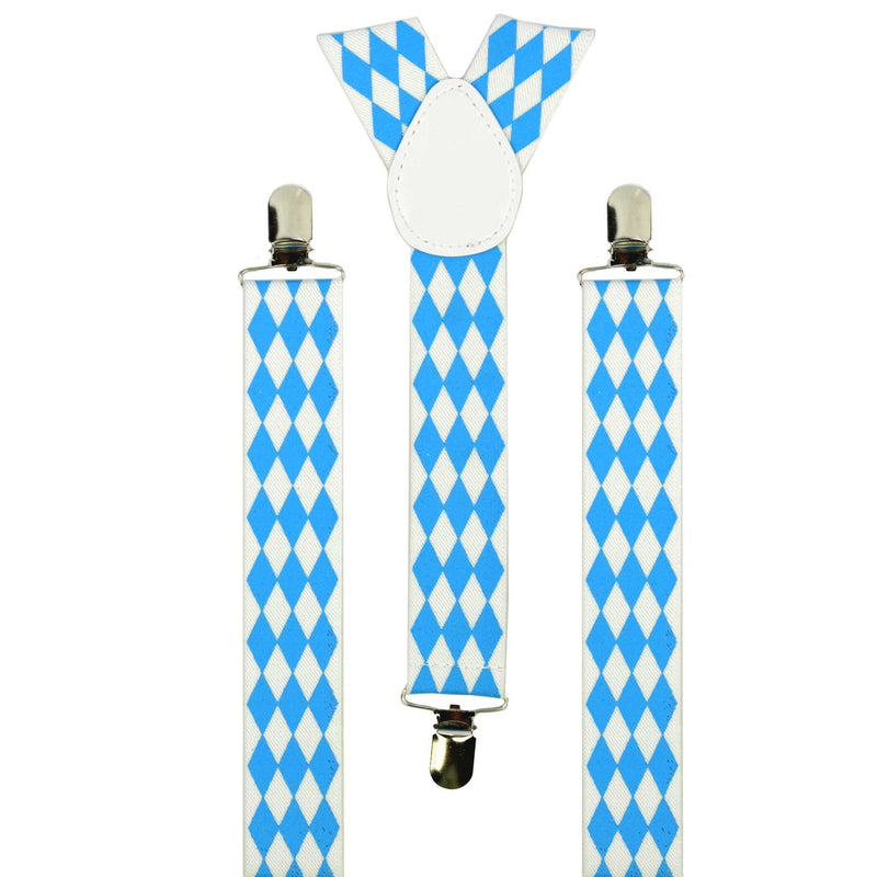 Bavarian Themed Check German Oktoberfest Costume Suspenders - ScandinavianGiftOutlet