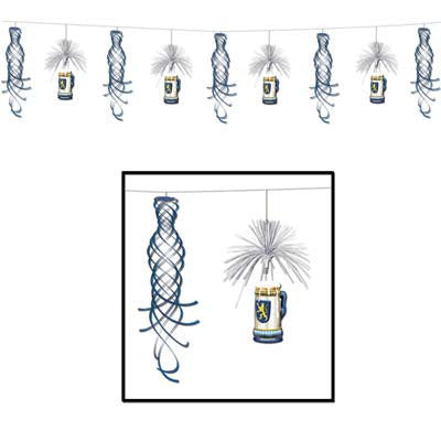 Oktoberfest Shimmer Whirl & Beer Stein Pennant Banner - ScandinavianGiftOutlet